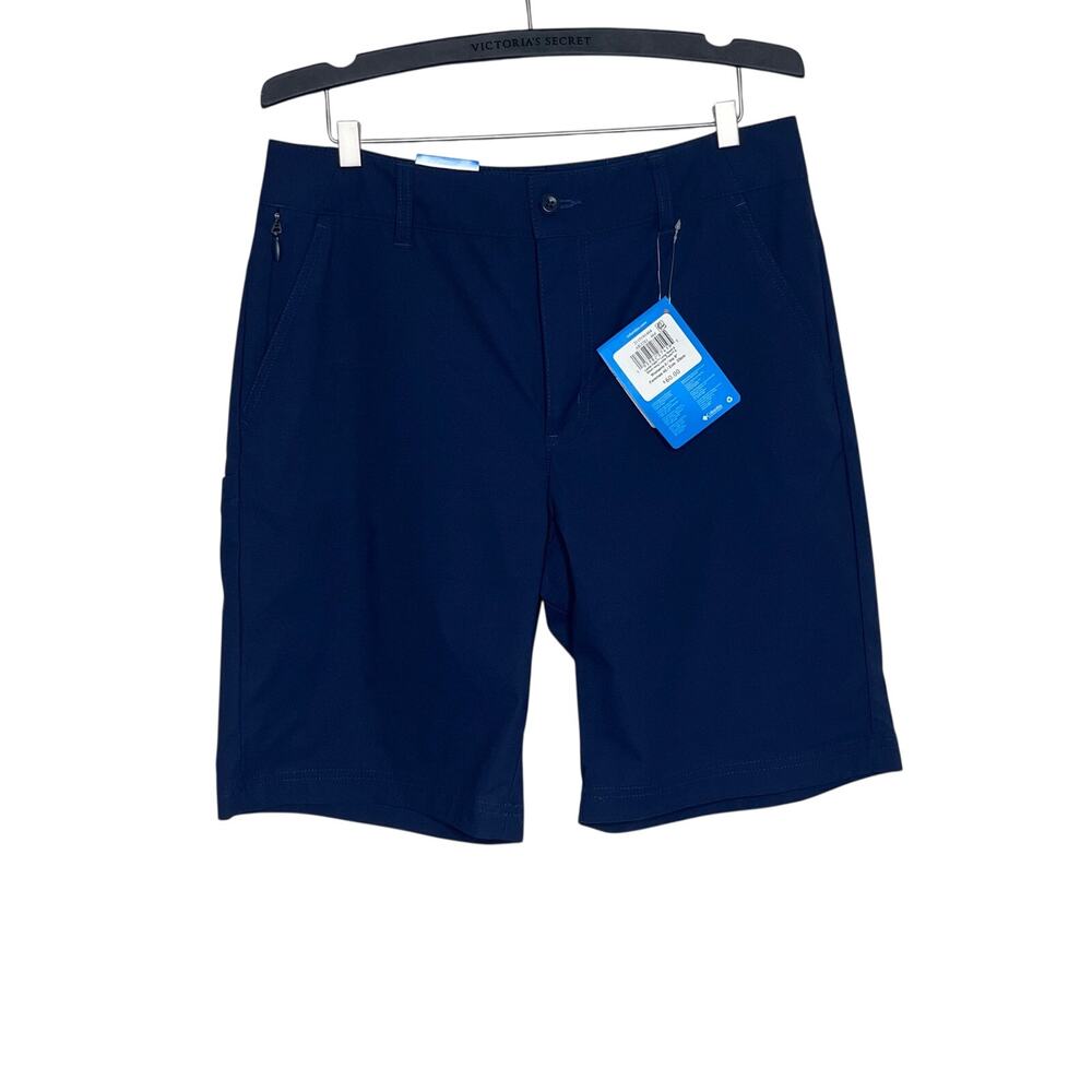 Columbia Leslie Falls Long Shorts Womens 8 Navy Omni-Shade Active Hiking NWT